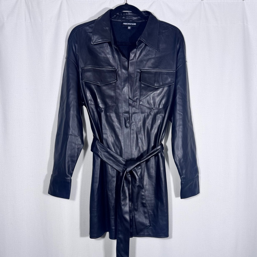 Poster Girl No Permission Needed Vegan Leather Mini Dress
